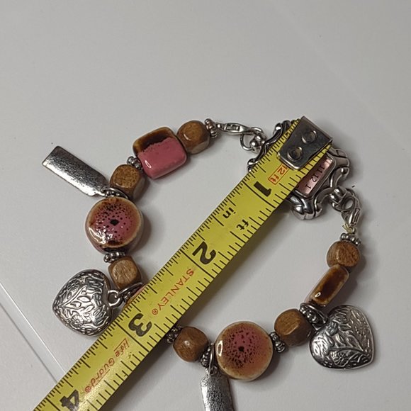 Very Awesome Pink And Silver Tone Beaded Stretch Watch - Picture 12 of 12